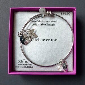 Shine Fine Stainless Steel Adjustable Bangle Watch Over Me New